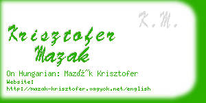 krisztofer mazak business card